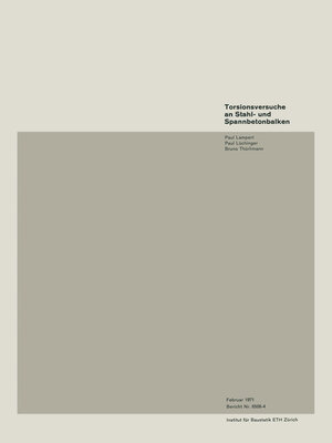 cover image of Torsionsversuche an Stahl- und Spannbetonbalken